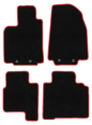 Obrázok produktu pre Velúrové autokoberce pre: Mazda CX-9 I 2006-2015 (SUV) – sada 4 ks, čierno-červené, na mieru – Wielganizator CARLUX