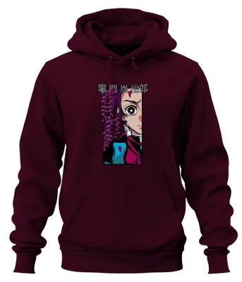 Obrázek produktu pro 竈門炭治郎 鬼滅の刃 Anime Manga Cosplay Fan Gift Uni mikina s kapucí Hoodie, Burgundy, L