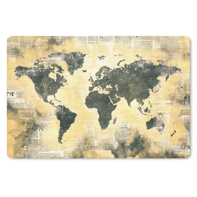Produktbild von MuchoWow® Mauspad Mousepad Weltkarte - Grau - Zeitung 27x18 cm - Mousepads - Maus Mat - Pad - Mausunterlage - Büroartikel - Desk Matten