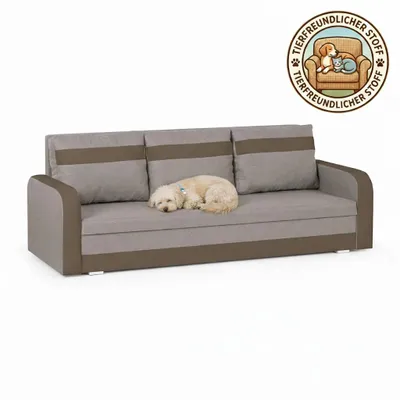 Produktbild von 3-Sitzer-Sofa mit Schlaffunktion CONDI - Beige/Braun