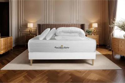 Productafbeelding van Complete set: bed - matras 160x200 cm + boxspringbed met lattenbodem (in de set) + 2 kussens + dekbed - Windsor