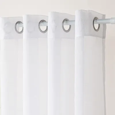 Produktbild von ETAMINA Fertiggardine mit Unterschnitt, weiß, glatt, 200 x 250 cm
