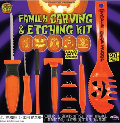 Produktbild von Halloween Kürbis Schnitz Set 20-tlg. mit Anleitung