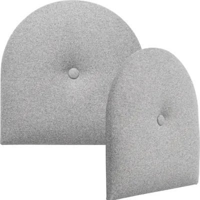 Zdjęcie produktu dla VOX SOFO Panel tapicerowany w kształcie łuku z guzikiem 30x30 cm – szara wełna, poduszka ścienna tapicerowana, panel akustyczny, zagłówek łóżka, miękki (1 sztuka)