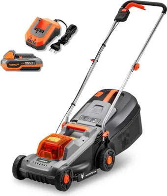 Produktbild von FUXTEC 20V Akku-Rasenmäher FX-E1RM20ECO-SET - 30cm Arbeitsbreite | 9,6Kg | 30L Grasfangsack | 3-7cm Schnitthöhe | bis 400m²| inkl. Akku und Ladegerät