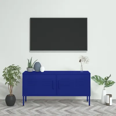 Produktbild von The Living Store TV-Schrank Marineblau 105x35x50 cm Stahl