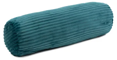 Produktbild von GÖZZE Cord Kissenrolle weiche gefüllte Mikrofaser-Kissenrolle in Cordoptik mit samtweicher Rückseite Petrol 70 x 22 cm