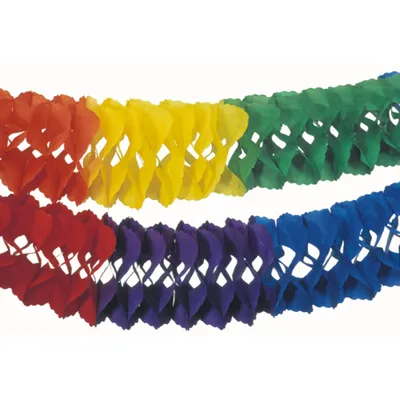Image de Guirlande grand format, papier Ø 25 cm - 10 m Rainbow difficilement inflammable