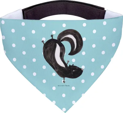 Produktbild von Mr. & Mrs. Panda Halstuch Hund Stinktier Handstand - Türkis Pastell - Geschenk, Dreieckstuch, für, Skunk, Stinker, Raubtier, Hunde Hals Tuch, Wildtier, Spielplatz