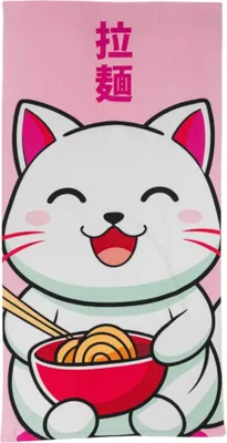 Produktbild von Kawaii Katze Japan Mikrofaser Strandtuch Badetuch 70x140 cm