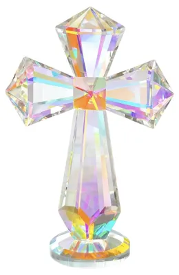 Kristallkreuz, klar, 10x5x14,8 cm, christliche Dekoration