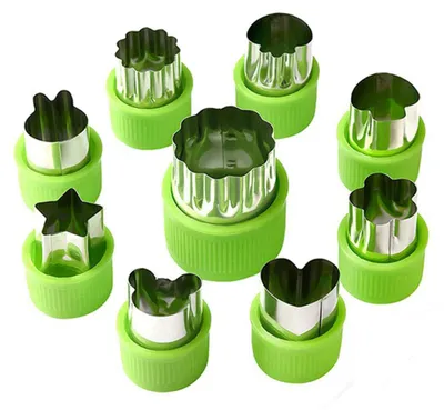Produktbild von Gemüseschneider-Set - 9-teiliges Set aus Edelstahl - Obst- und Sandwich-Ausstecher für Kinder
