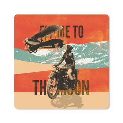Produktbild von MuchoWow® Mauspad Mousepad Mancave - Motor - Flugzeug - Vintage 20x20 cm - Mousepads - Maus Mat - Pad - Mausunterlage - Desk Mat - Bureauartikeln
