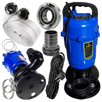 Image de Pompe vide cave fosse septique avec broyeur d'eau + TUYAU 2'' 30M 16000 l/h