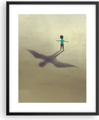 Produktbild von Gerahmtes Poster - Schwarzer Rahmen - Kind Symbol Vogel - 40x50 cm - Wand Bild - Wanddeko - Wandbilder - Kunstposter - Wandposter - Bilderrahmen - Bilder - Kunstdruck - P2BPA40x50-4765