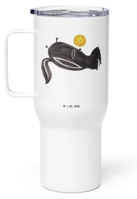 Produktbild von Mr. & Mrs. Panda Thermobecher Stinktier Ball - Weiß - Geschenk, Teetasse, Skunk, Kaffee-to-go-Becher, Stinker, thermosbecher, Wildtier, Kaffee-Thermobecher, Weisheit