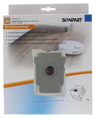 Produktbild von SCANPART 1190081001, Staubbeutel, Staubsaugerroboter, Weiß, Karton mit Aufhänger, 4 Stück(e)