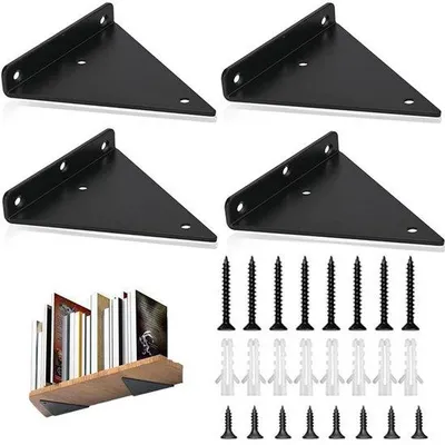 Image de Supports muraux triangulaires - gain de place - lot de 4 - acier
