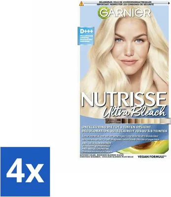 Immagine prodotto di Garnier - Nutrisse Ultra Blonde D+++ - Decolorante - Biondo ultra puro - Super schiarente - Colore permanente - Value Pack - 4 pezzi