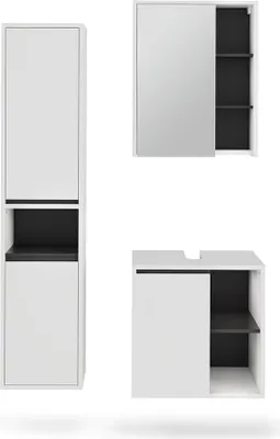 Immagine prodotto di Set di mobili da bagno Vicco Viola Bianco/Grigio 3 parti, Model 55216