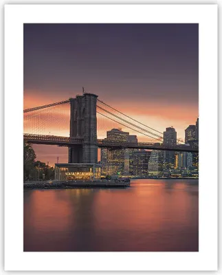 Produktbild von Poster - Poster ohne Rahmen - New York Brücke Nacht - 40x50 cm - Wand Bild - Wanddeko - Wandbilder - Kunstposter - Wandposter - Bilder - Kunstdruck - Wanddekoration - Wandbild - P2XPA40x50-4048