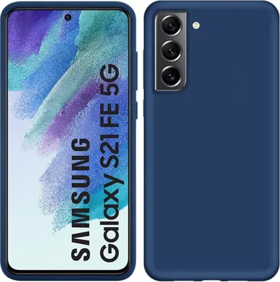 Produktbild von Galaxy S21 FE 5G Hülle, Flüssig Silikon Weich Gummi Schutzhülle für Samsung Galaxy S21 FE 5G Blau