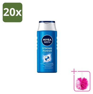 Productafbeelding van 20 x NIVEA MEN Shampoo Strong Power - 250 ml - Voordeelverpakking - 20 stuks