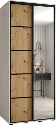 Produktbild von MEBLE KRYSPOL Davos 5 Schrank, zwei Türen - 235,2x120x60 cm - Weiß Artisan Schwarz