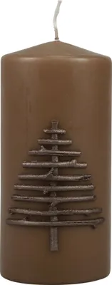 Produktbild von Weihnachtskerze mit Tannenbaum-Motiv für Adventsdekoration