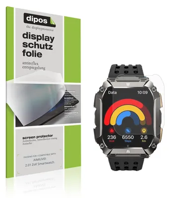 Immagine prodotto di 6x Pellicola Protettiva per AIMIUVEI 2.01 Zoll Smartwatch Protezione Schermo Antiriflesso dipos