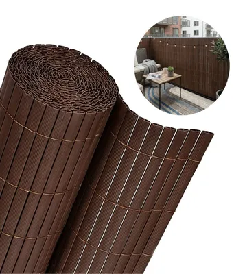 Immagine prodotto di Schermo per balcone, terrazza e giardino, in PVC, Mazovia 150x500 cm, marrone, resistente al vento, agli agenti atmosferici e ai raggi UV, stuoia da esterno per tutto l'anno