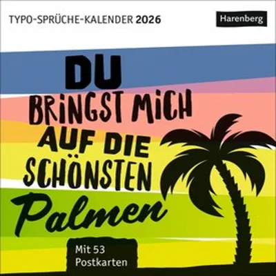 Zdjęcie produktu dla Typo-Sprüche-Kalender Postkartenkalender 2026 - Z 53 pocztówkami