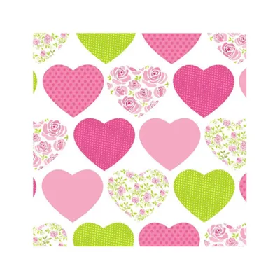 Produktbild von Papstar Servietten Sweetheart 25 x 25 cm 20 Stück 84741