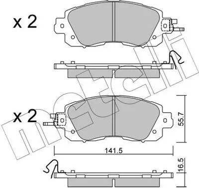 Produktbild von METELLI Bremsbeläge Satz Vorne Bremsklötze für NISSAN LEAF 22-1080-0
