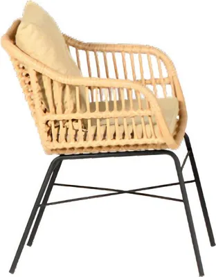 Image de Fauteuil Beige Meuble de jardin Véranda Lounge Terrasse Balcon Moderne Rembourrage