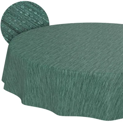 Tischdecke Wachstuch Einfarbig Grün Robust Wasserabweisend Rund 140 cm, Hauptbild