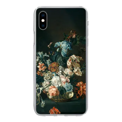 Produktbild von MuchoWow® Handyhülle Schutzhülle Hülle für iPhone Xs Stilleben mit Blumen - Alte Meister - Kunst Silikon Softcase Handy Hülle - Handytasche