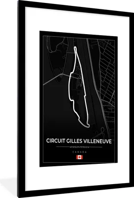 Produktbild von MuchoWow® Gerahmtes Poster Rennsport - Rennstrecke - Circuit Gilles Villeneuve - Kanada - F1 - Schwarz 60x90 cm - Poster mit Schwarzem Bilderrahmen Wandposter Rahmen Foto Bilder - Dekoration - Wandposter Wohnzimmer - Hochwertig