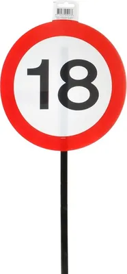 Produktbild von Schild 18 mit Stab zum 18. Geburtstag