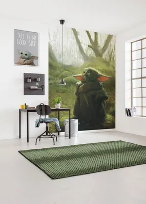 Produktbild von Komar Vlies Fototapete - Mandalorian Grogu Acrylic - Größe: 200 x 280 cm (Breite x Höhe) - 4 Bahnen, Kinderzimmer, Tapete