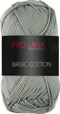Produktbild von Pro Lana BASIC Baumwolle Baumwollgarn 50 g ideal für Kleidung, Spielzeug, Accessoires 125 m Farbe 095 - mittelgrau