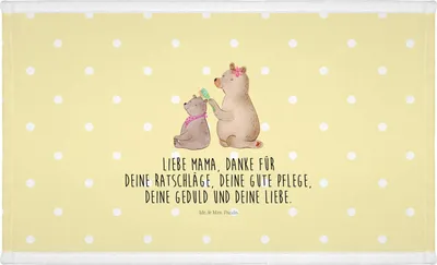 Produktbild von Mr. & Mrs. Panda Handtuch Bär Kind - Gelb Pastell - Geschenk, kleines, 50x100, Bruder, Baumwollhandtuch, Händehandtuch, Bären, Muttertag, Mama, Flauschtuch