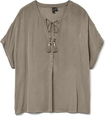 Produktbild von Vero Moda VMBENTE SS WIDE TOP WVN GA Silver Mink S