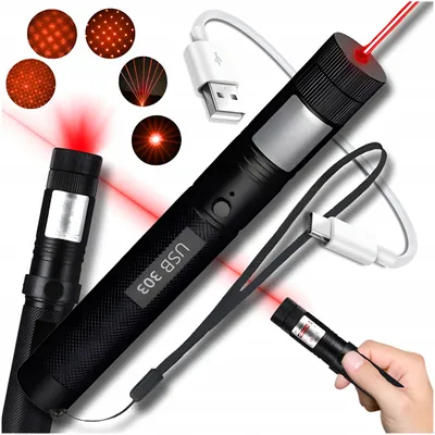Produktbild von Laserzeiger Rot Usb Starker Pointer Grosse Reichweite Akku