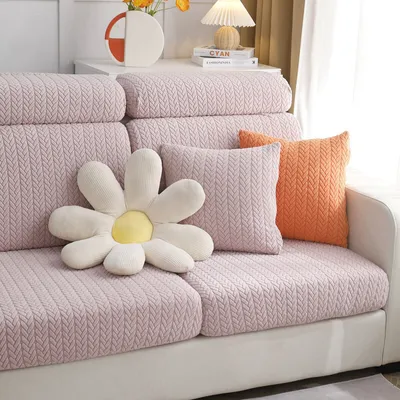 Produktbild von (Rosa, Kissenbezug) Couchkissen-Kissenbezug, elastischer, weicher, rutschfester Sofabezug, Möbelschutz, Sofabezug, Sofabezug, Möbelschutzbezug