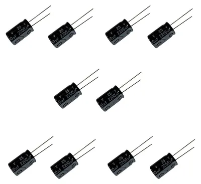 Alu-Elektrolytkondensator 2200 µF 25 V, 10 Stück