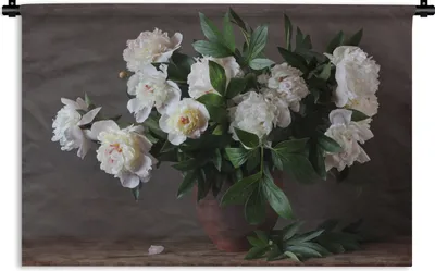 Produktbild von MuchoWow® Wandteppich Wandbehang Blumen - Stilleben 90x60 cm Tapisserie Dekoration Wandtuch - Wandskulpturen - Bildteppich