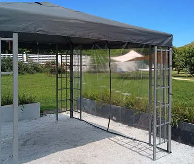 Produktbild von 1 Seitenteil mit RV 300x200cm PVC transparent für Pavillons 3x3m mit Spanngummis