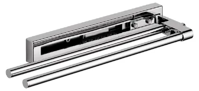 Produktbild von Zweiarmiger Handtuchhalter, ausziehbar von 320 bis 495 mm, verchromt - Serie Universal