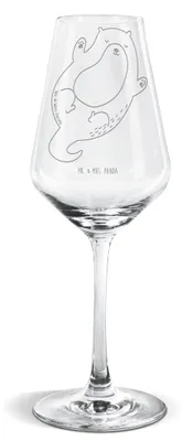 Produktbild von Mr. & Mrs. Panda Weißwein Glas Otter Umarmen - Transparent - Geschenk, Weißweinkelch, Kelch, Hallo, wein, gut Gelaunt, Weinglas Für, Optimistisch, Seeotter See, glücklich